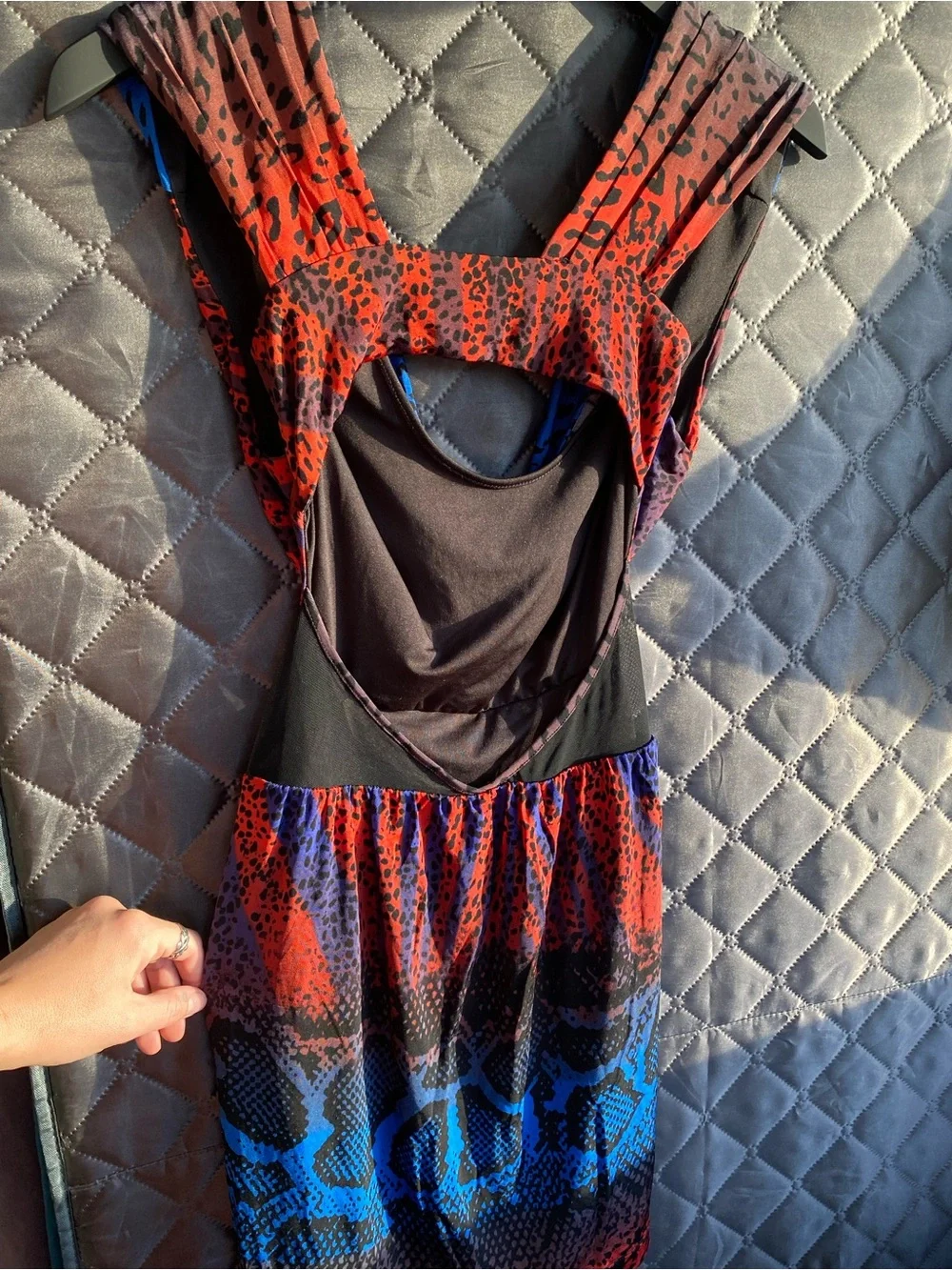 Vintage Y2K Bebe Mixed Animal Print Mesh Cowl Dress - XS - Picture 5 of 5